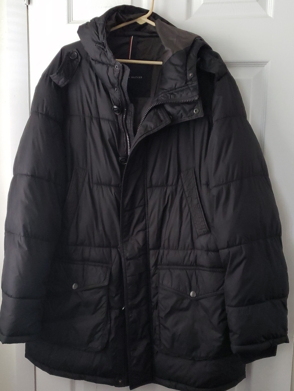 Tommy Hilfiger Black Hooded Quilted Puffer Jacket